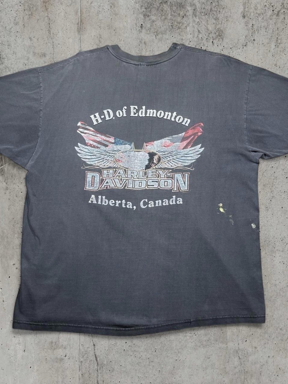 Vintage 1998 Harley Davidson Edmonton Alberta T Shirt XXL Made USA Hanes Beefy
